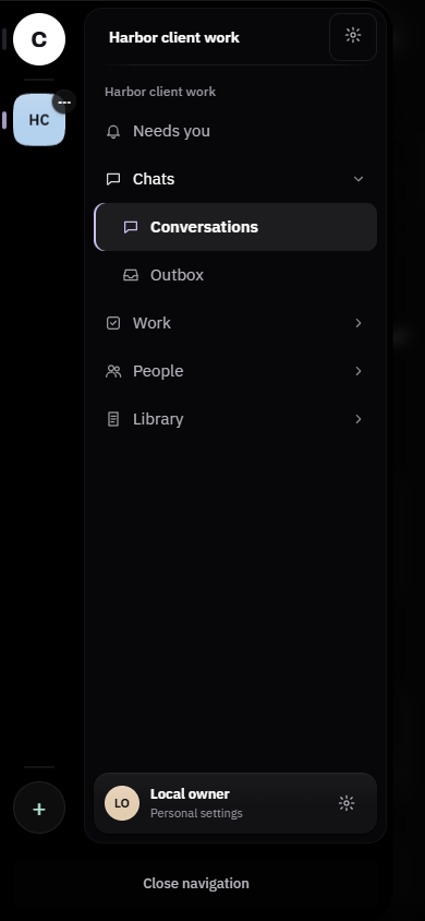 A Caestro Space open on a phone.